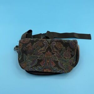 Wild West Tapestry Waist Pack Crossbody Bag Faux Leather Trim